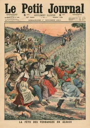 Célébration de la récolte du vin en Alsace, illustration de 